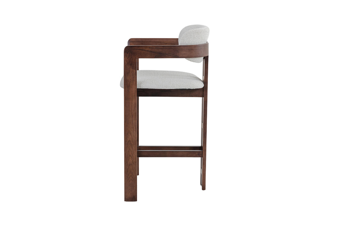 Bar stool CAMILLE, ash wood & fabric