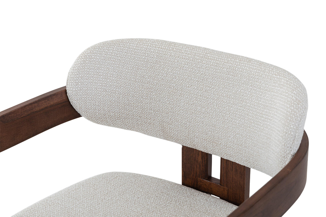 Bar stool CAMILLE, ash wood & fabric