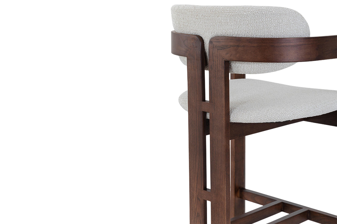 Bar stool CAMILLE, ash wood & fabric