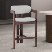 Bar stool CAMILLE, ash wood & fabric