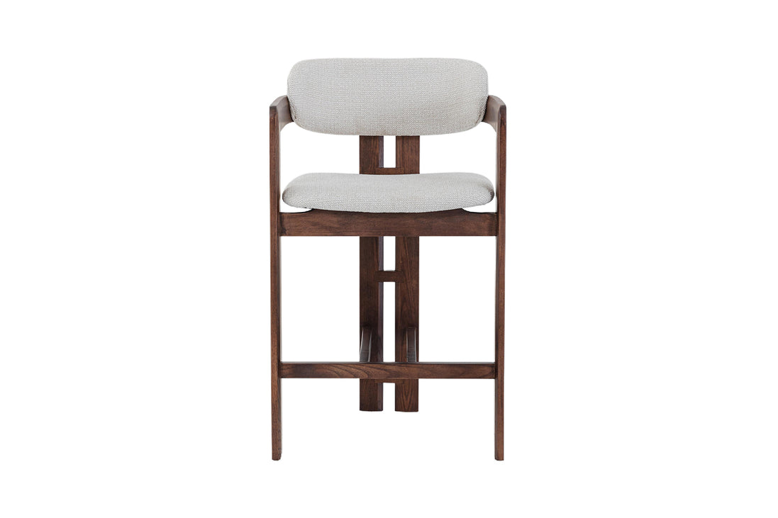 Bar stool CAMILLE, ash wood & fabric