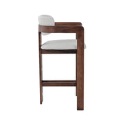 Bar stool CAMILLE, ash wood & fabric