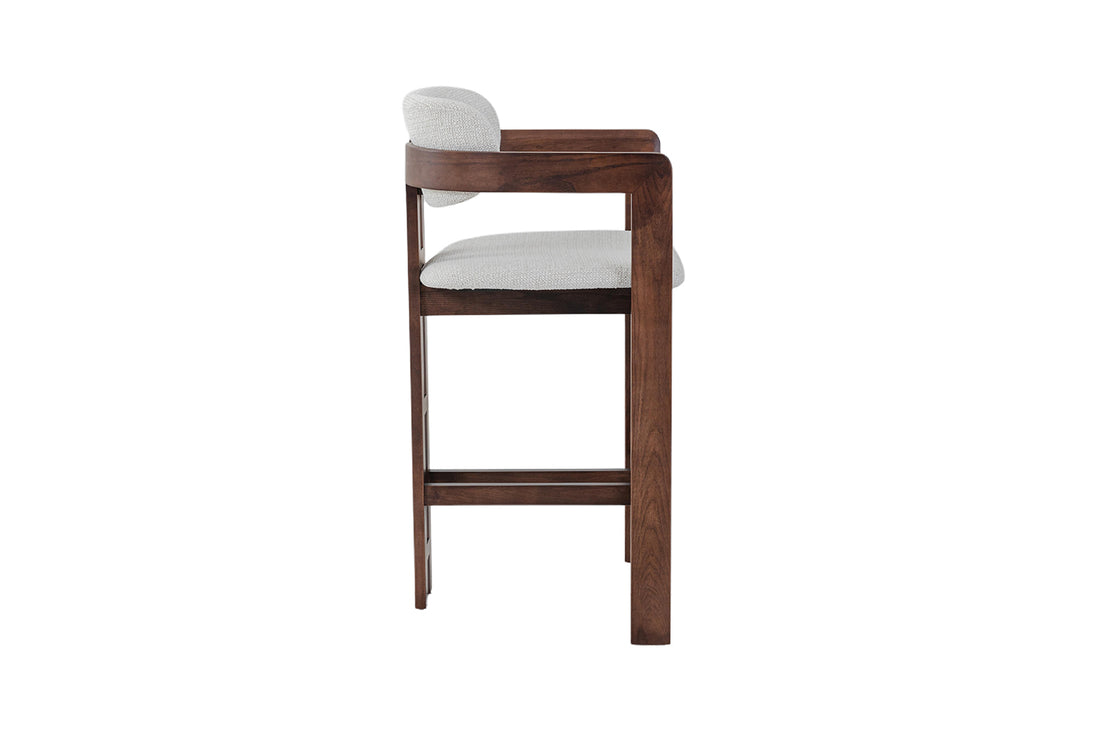 Bar stool CAMILLE, ash wood & fabric