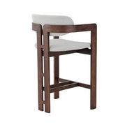 Bar stool CAMILLE, ash wood & fabric