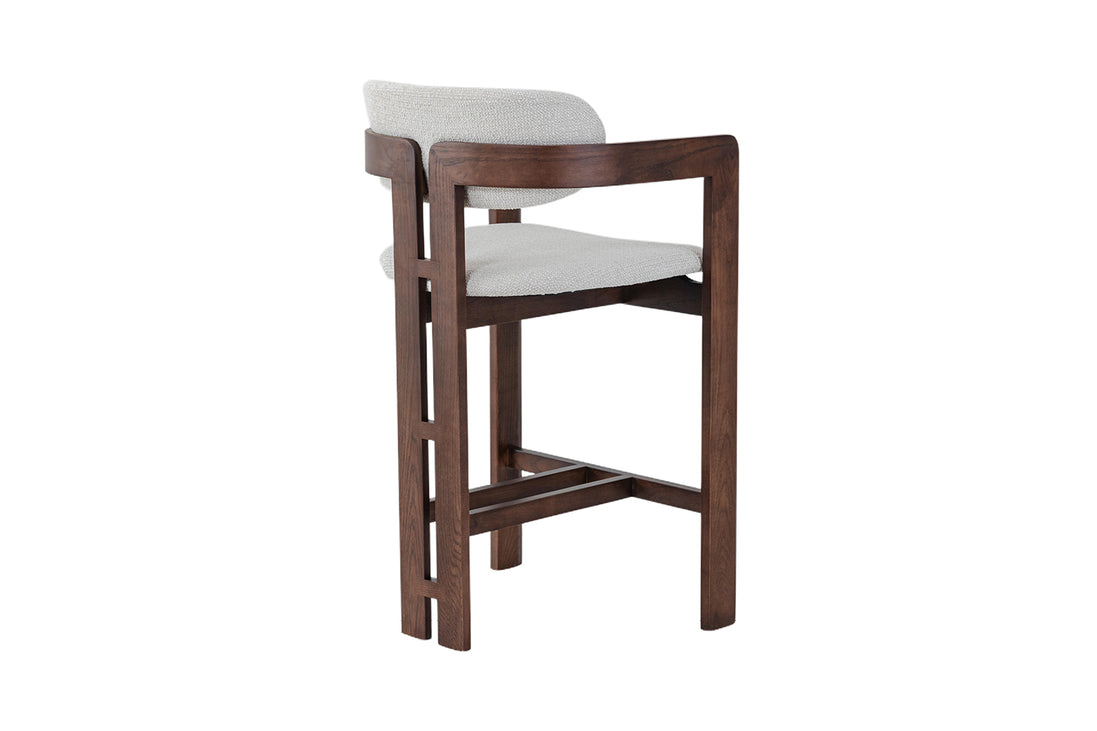 Bar stool CAMILLE, ash wood & fabric