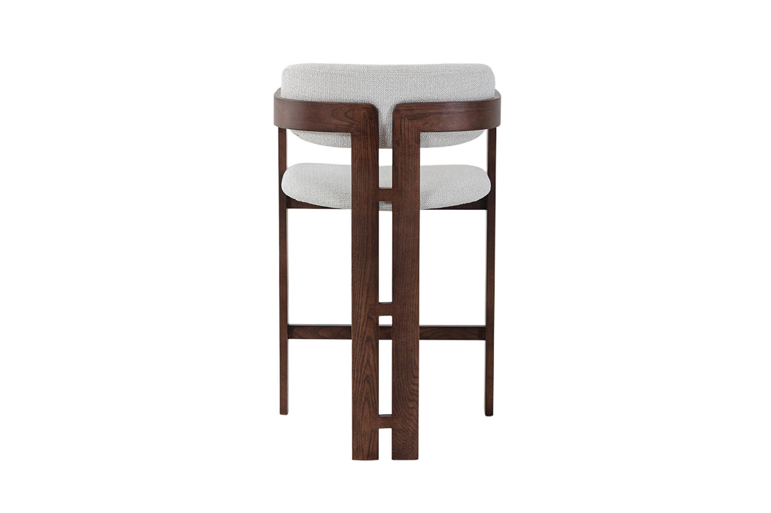 Bar stool CAMILLE, ash wood & fabric