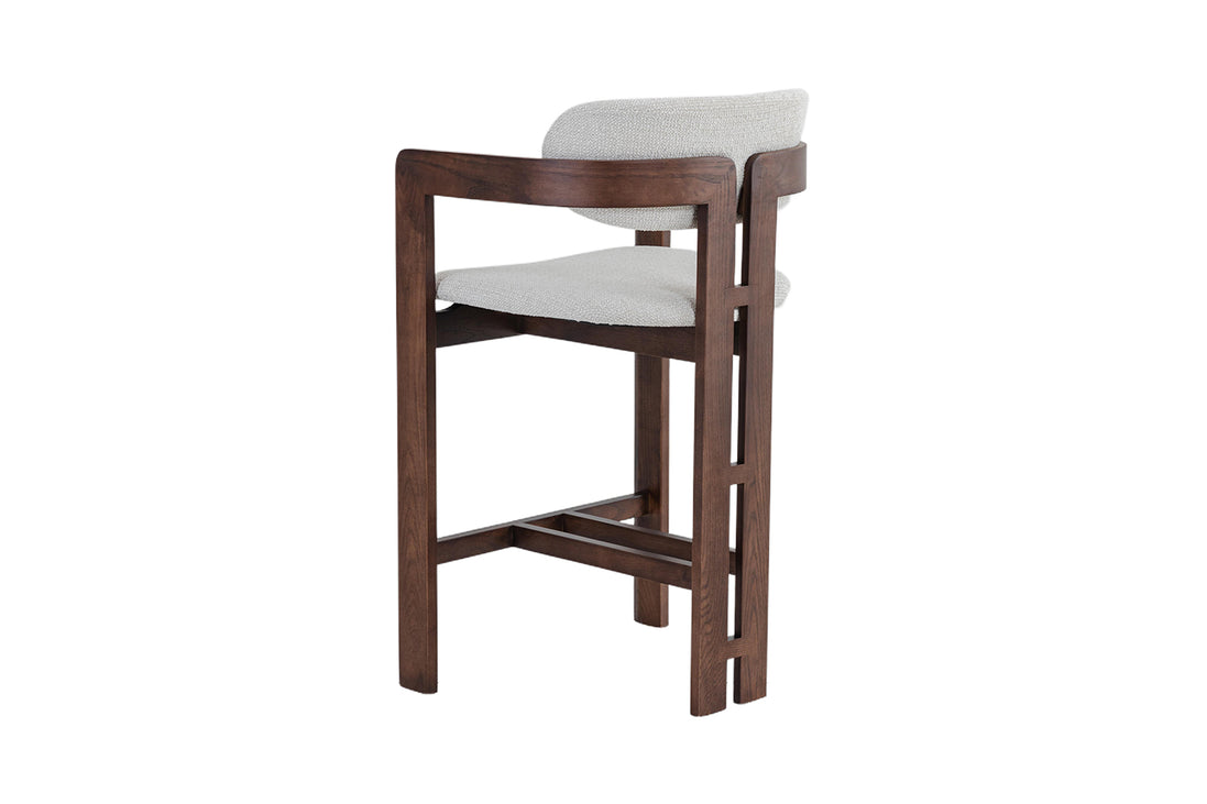 Bar stool CAMILLE, ash wood & fabric