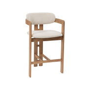 Bar stool CAMILLE, ash wood & fabric