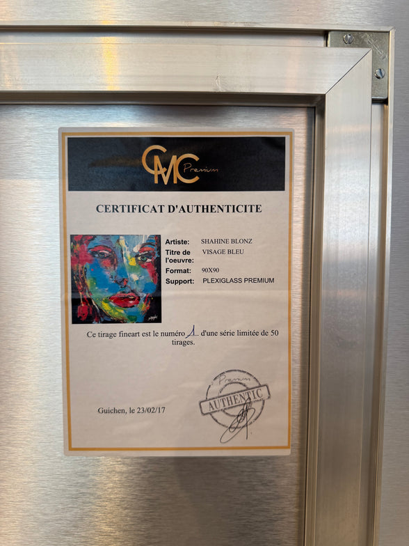 Reproduction photo, édition limitée - Visage bleu by Shahine Blonz