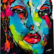 Reproduction photo, édition limitée - Visage bleu by Shahine Blonz
